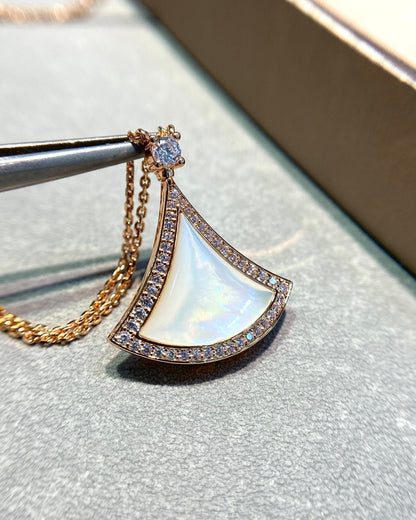 [Everoly JW]DREAM MOP DIAMOND PAVED PINK GOLD NECKLACE
