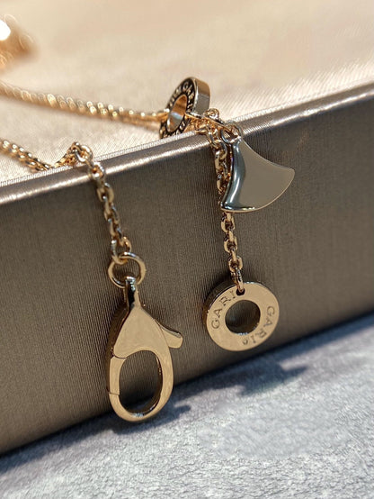 [Everoly JW]DREAM MOP DIAMOND PAVED PINK GOLD NECKLACE