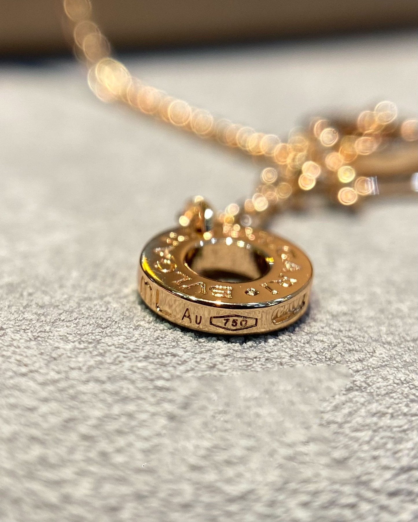 [Everoly JW]DREAM MOP DIAMOND PAVED PINK GOLD NECKLACE