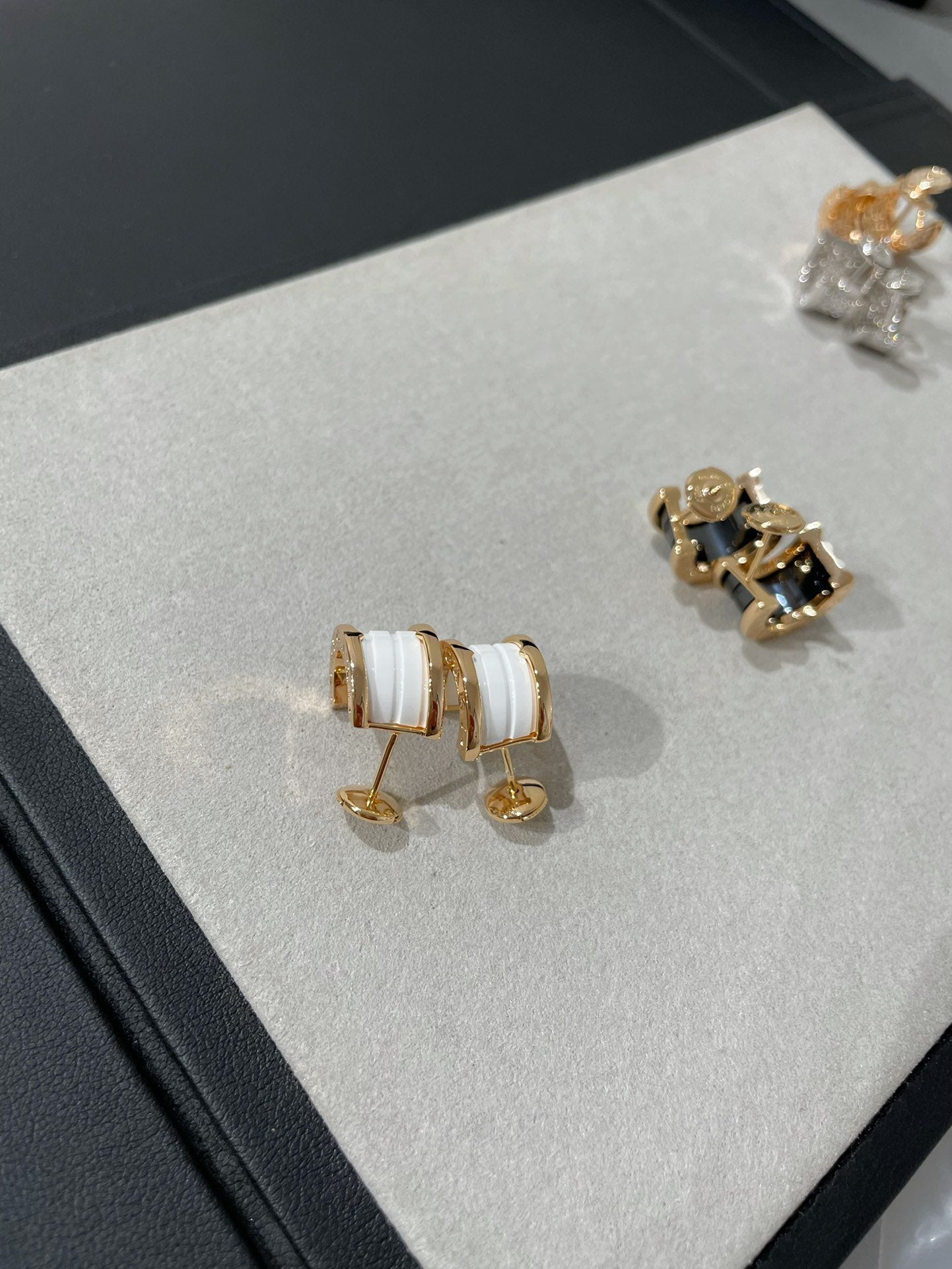 [Everoly JW]ZERO 1 PINK GOLD CERAMIC EARRINGS