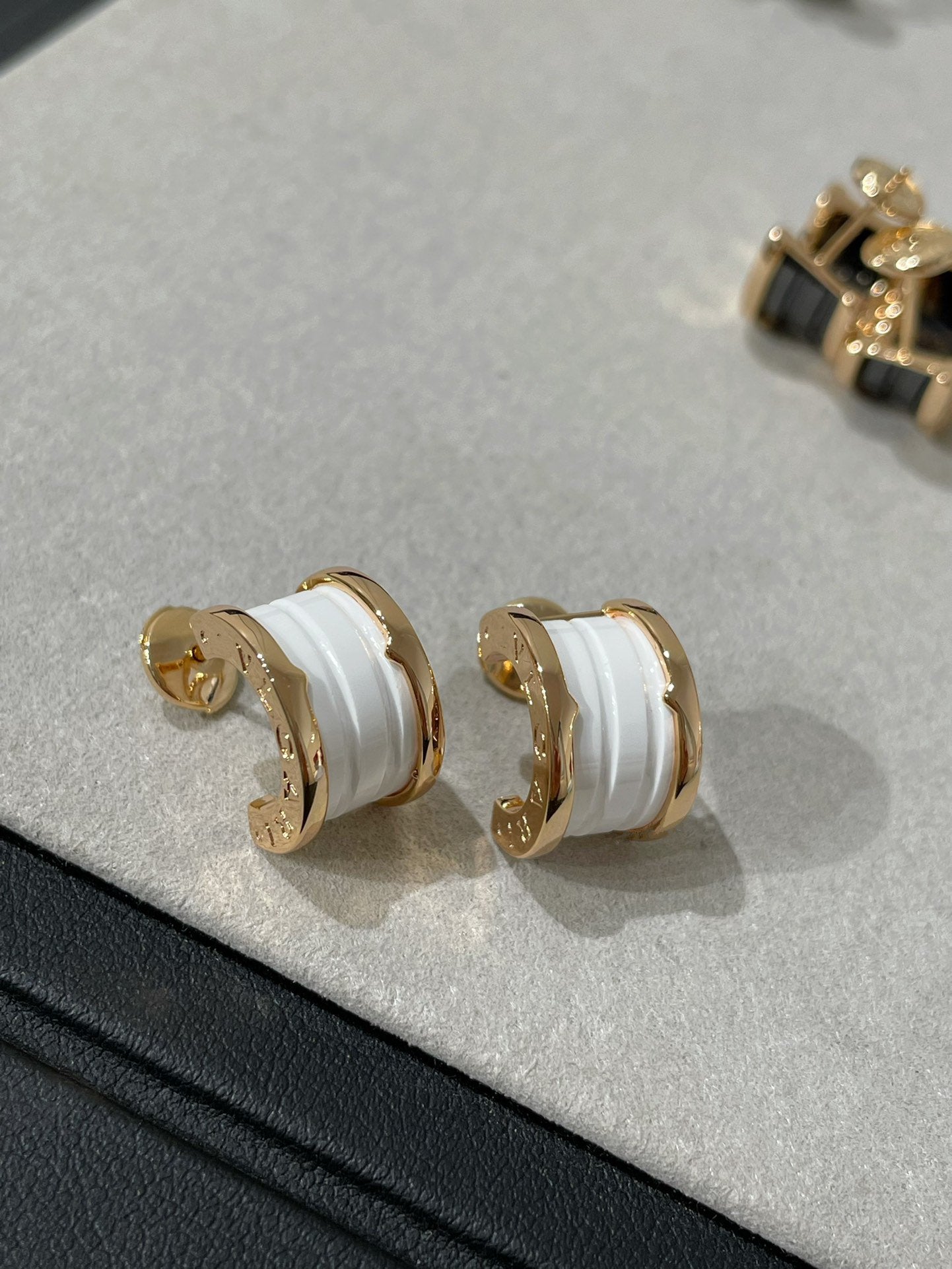 [Everoly JW]ZERO 1 PINK GOLD CERAMIC EARRINGS