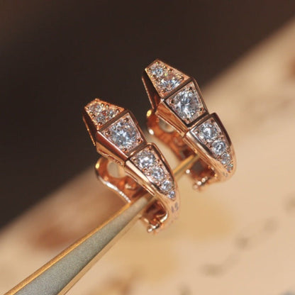 [Everoly JW] SCHLANGEN-ROSAGOLD-DIAMANT-OHRRINGE