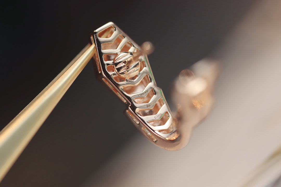 [Everoly JW] SCHLANGEN-ROSAGOLD-DIAMANT-OHRRINGE
