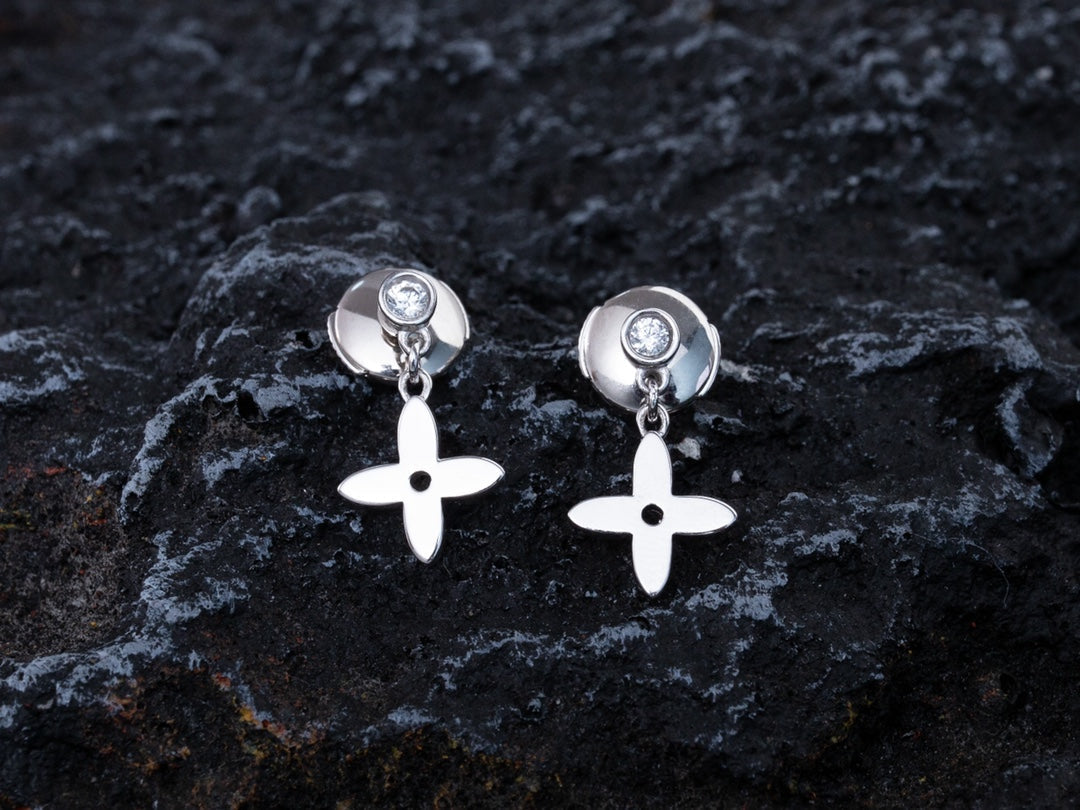 [Everoly JW]VIDYLLE SILVER DIAMOND MINI DROP EARRINGS
