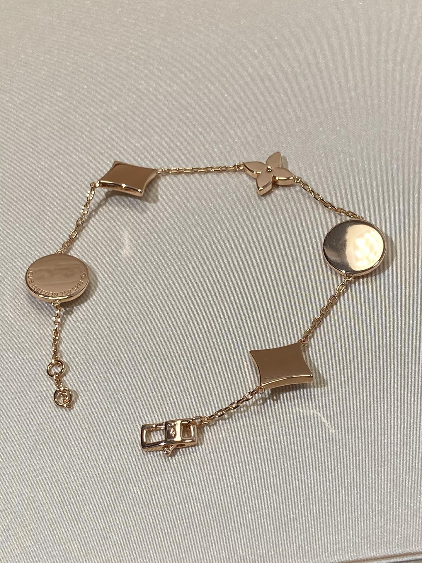 [Everoly JW]STAR AND SUN 5 MOTIF MOP PINK GOLD BRACELET