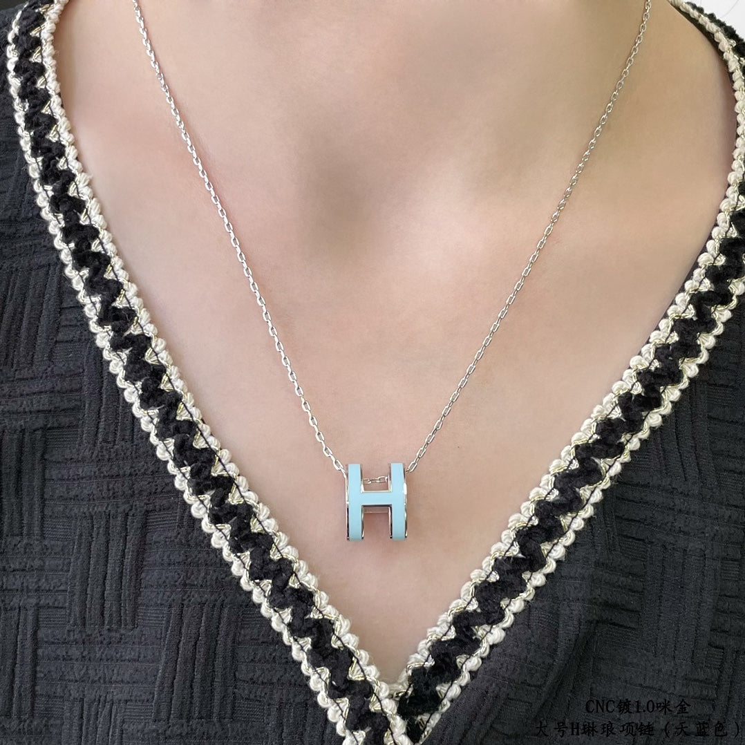 [Everoly JW]POP H スカイブルーネックレス