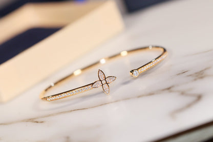 [Everoly JW]IDYLLE GOLD OPEN BRACELET DIAMOND PAVED