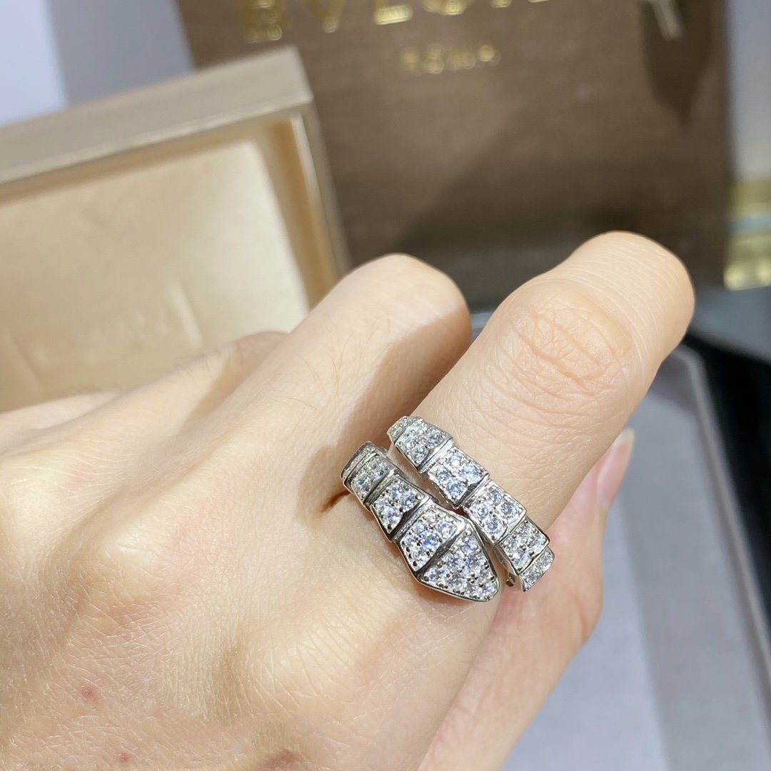 [Everoly JW]SERPENTI RING SILVER DIAMOND PAVED