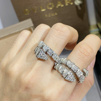 [Everoly JW]SERPENTI RING SILVER DIAMOND PAVED
