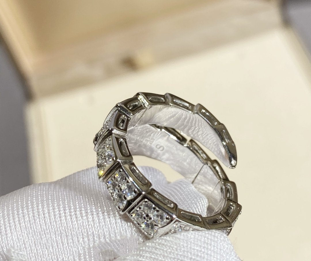 [Everoly JW]SERPENTI RING SILVER DIAMOND PAVED
