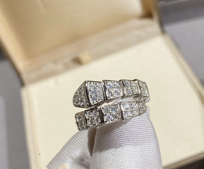 [Everoly JW]SERPENTI RING SILVER DIAMOND PAVED