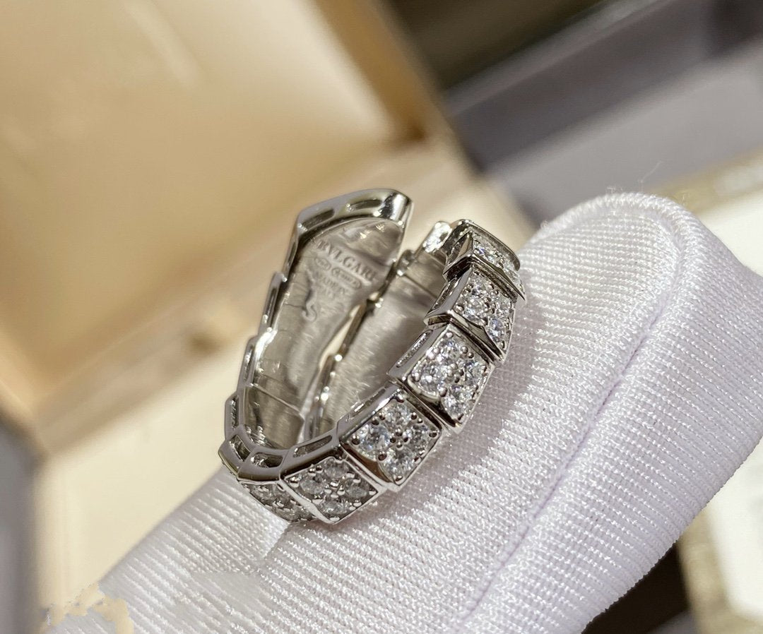 [Everoly JW]SERPENTI RING SILVER DIAMOND PAVED