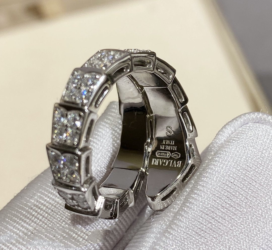 [Everoly JW]SERPENTI RING SILVER DIAMOND PAVED