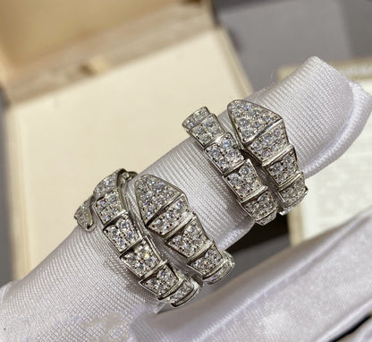 [Everoly JW]SERPENTI RING SILVER DIAMOND PAVED