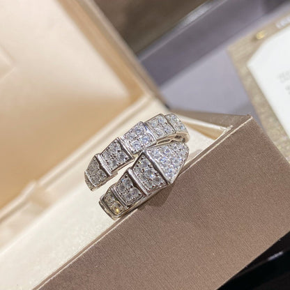 [Everoly JW]SERPENTI RING SILVER DIAMOND PAVED