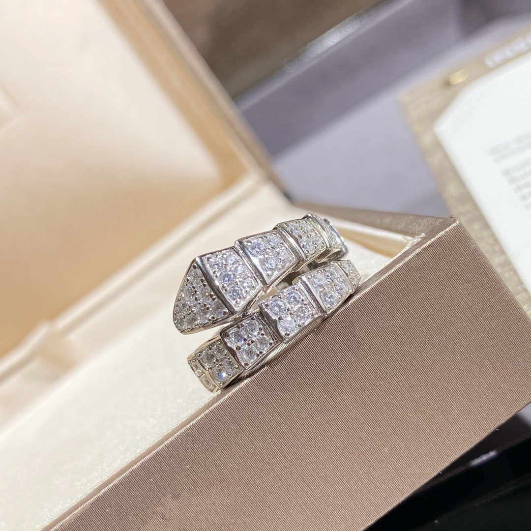 [Everoly JW]SERPENTI RING SILVER DIAMOND PAVED