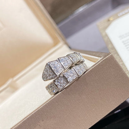 [Everoly JW]SERPENTI RING SILVER DIAMOND PAVED