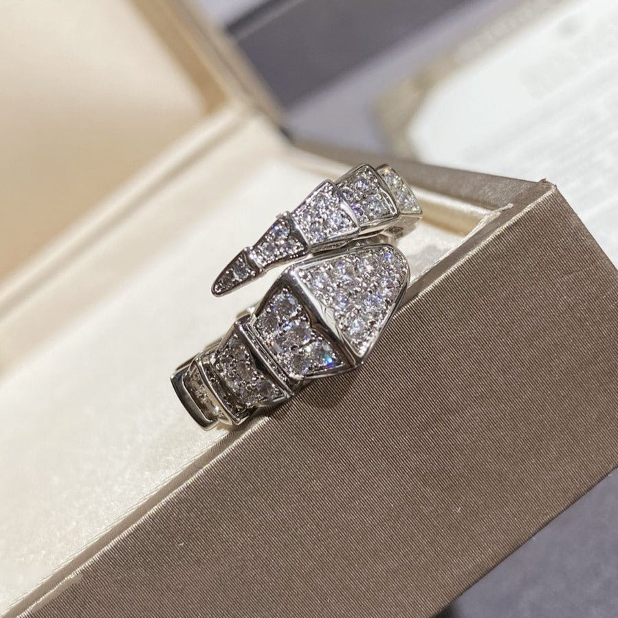 [Everoly JW]SERPENTI LARGE RING SILVER DIAMOND PAVED
