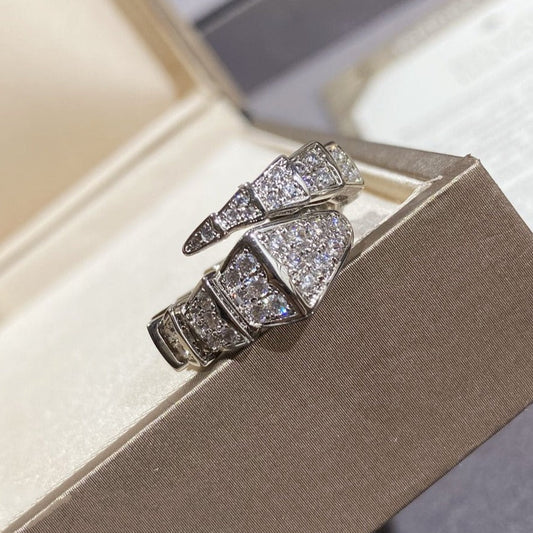 [Everoly JW]SERPENTI LARGE RING SILVER DIAMOND PAVED
