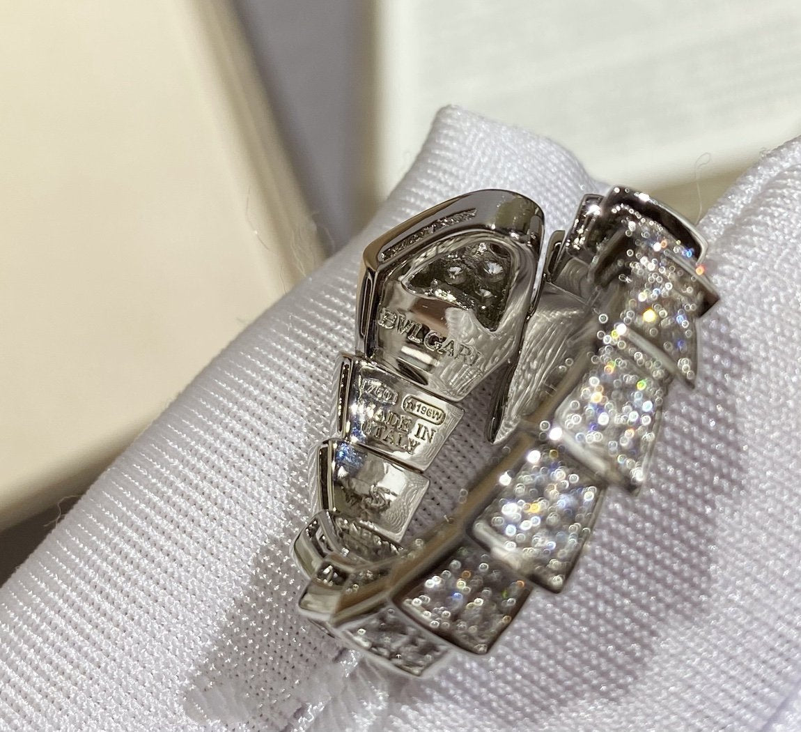 [Everoly JW]SERPENTI LARGE RING SILVER DIAMOND PAVED