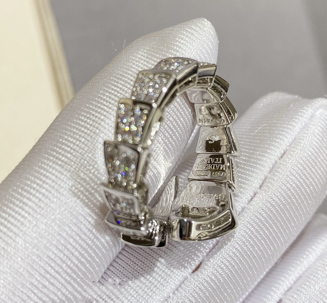 [Everoly JW]SERPENTI LARGE RING SILVER DIAMOND PAVED