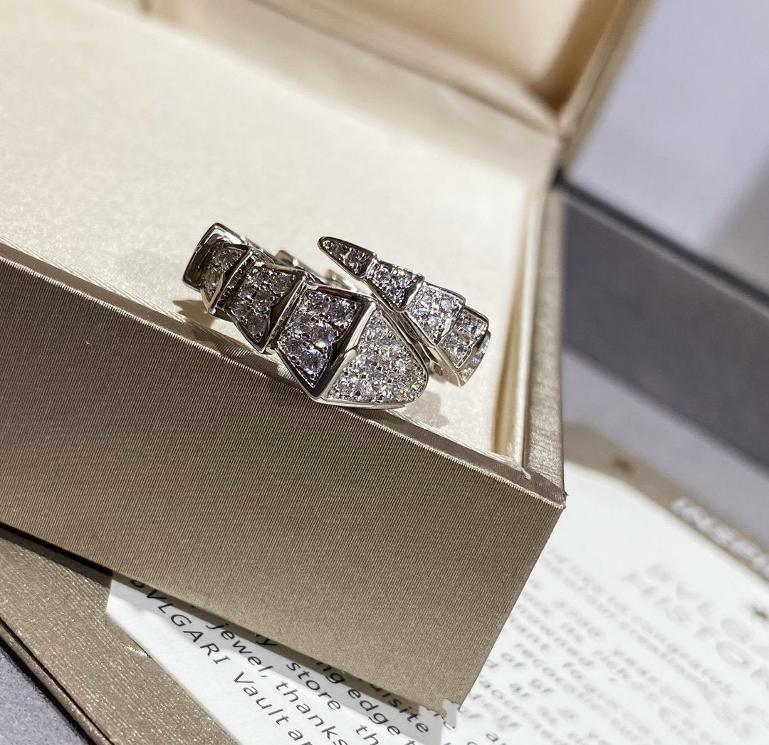 [Everoly JW]SERPENTI LARGE RING SILVER DIAMOND PAVED