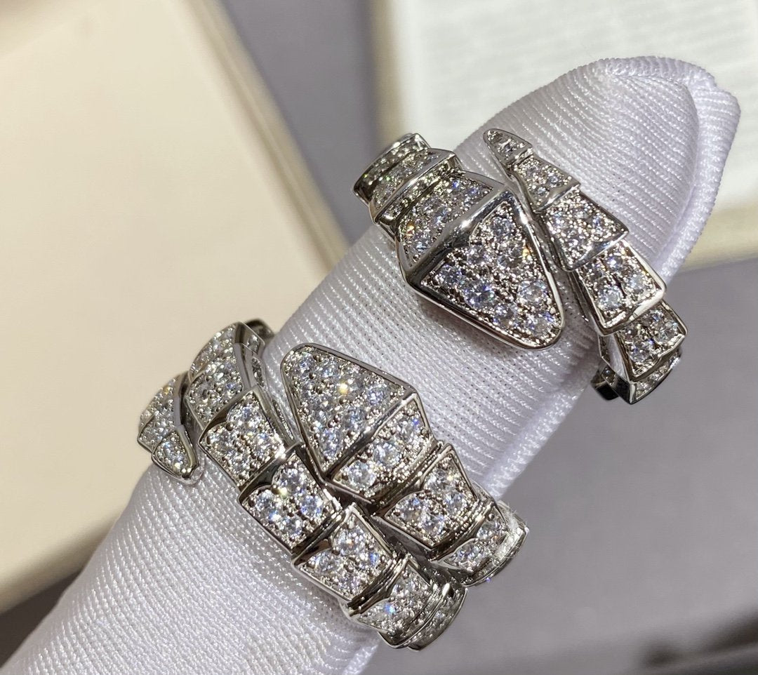[Everoly JW]SERPENTI LARGE RING SILVER DIAMOND PAVED