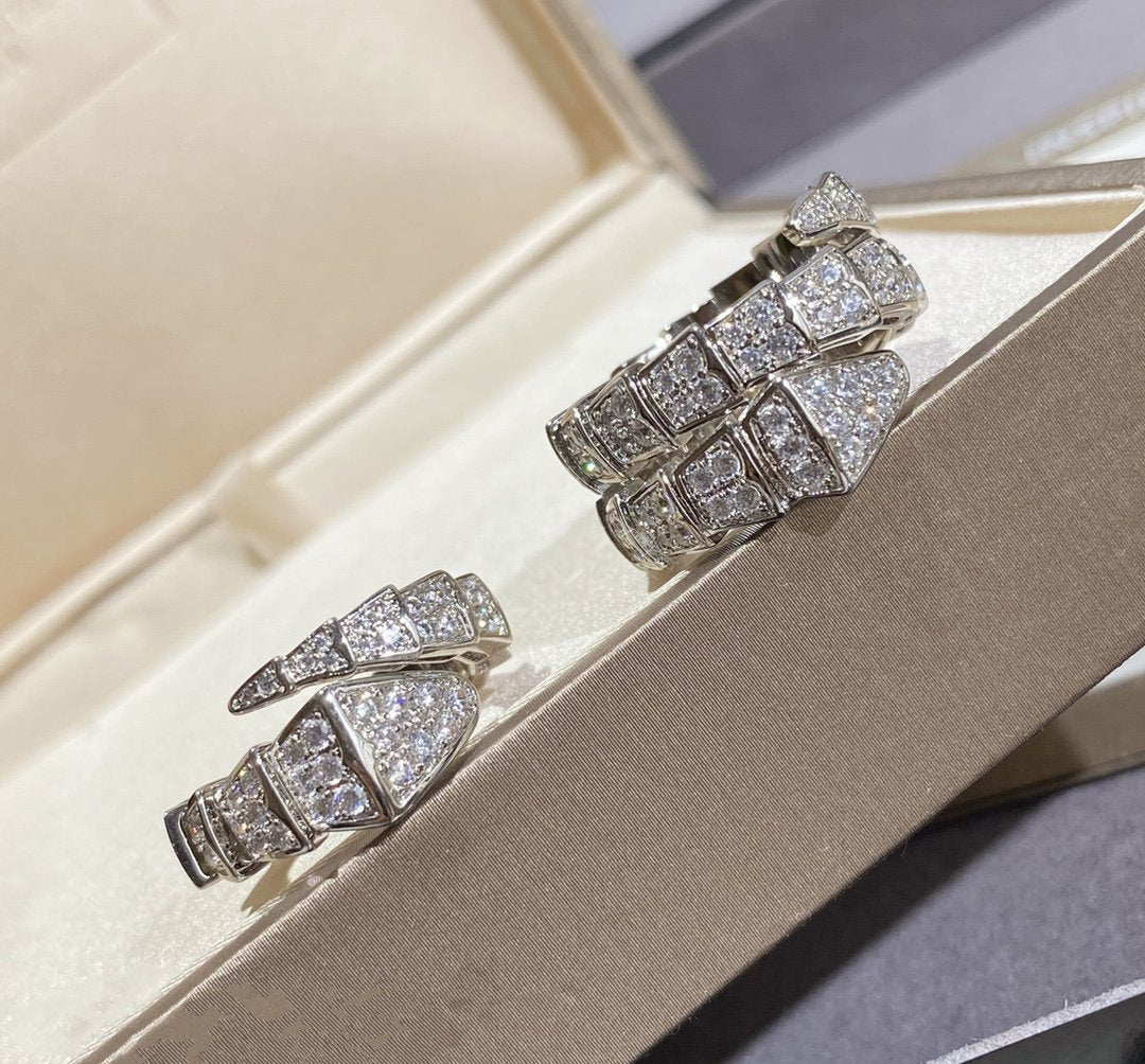 [Everoly JW]SERPENTI LARGE RING SILVER DIAMOND PAVED