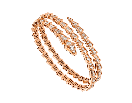 [Everoly JW]SERPENTI BRACELET PINK GOLD DIAMOND DOUBLE ROW