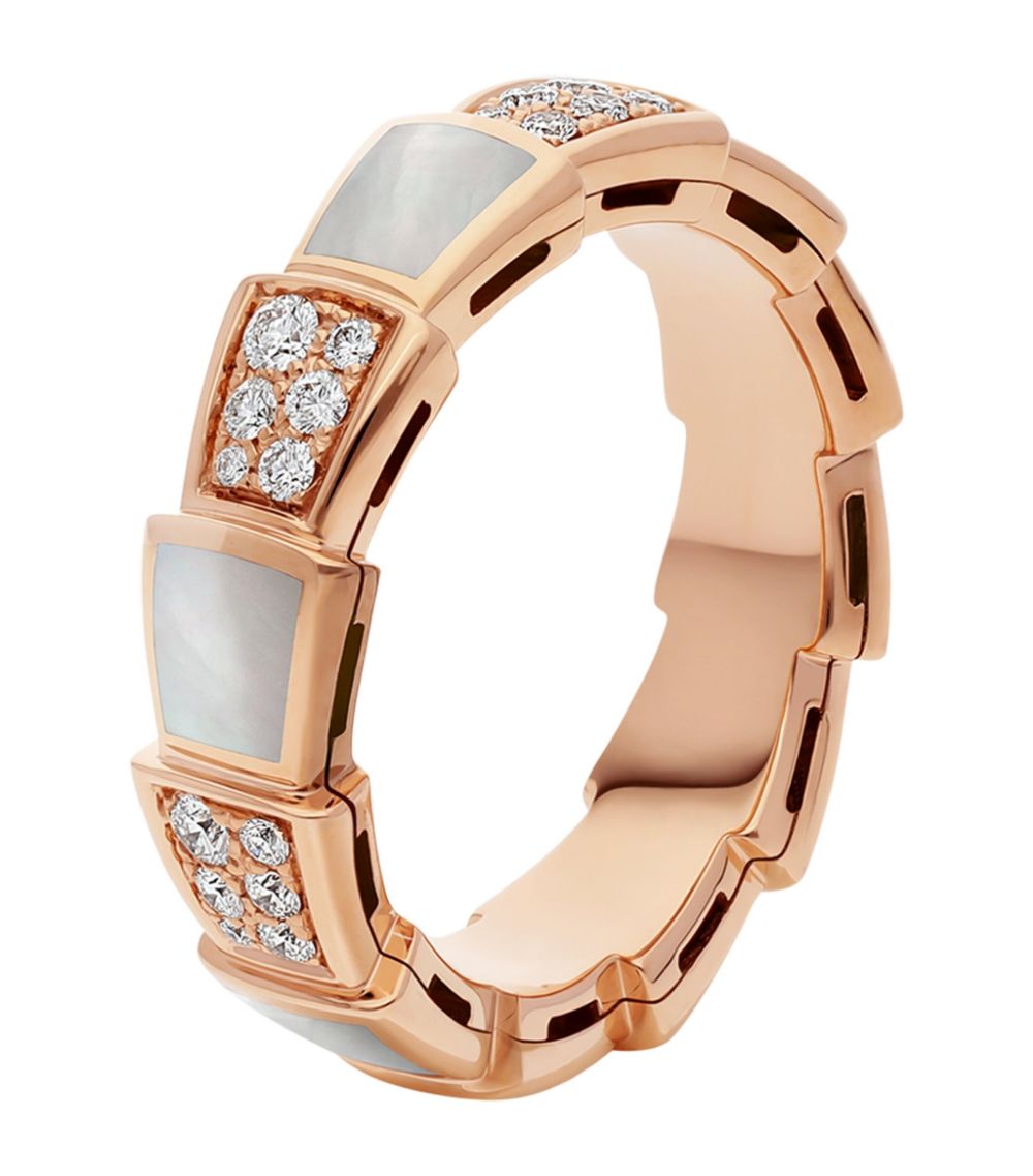 [Everoly JW]SERPENTI RING PINK GOLD MOP DIAMOND PAVED 4MM
