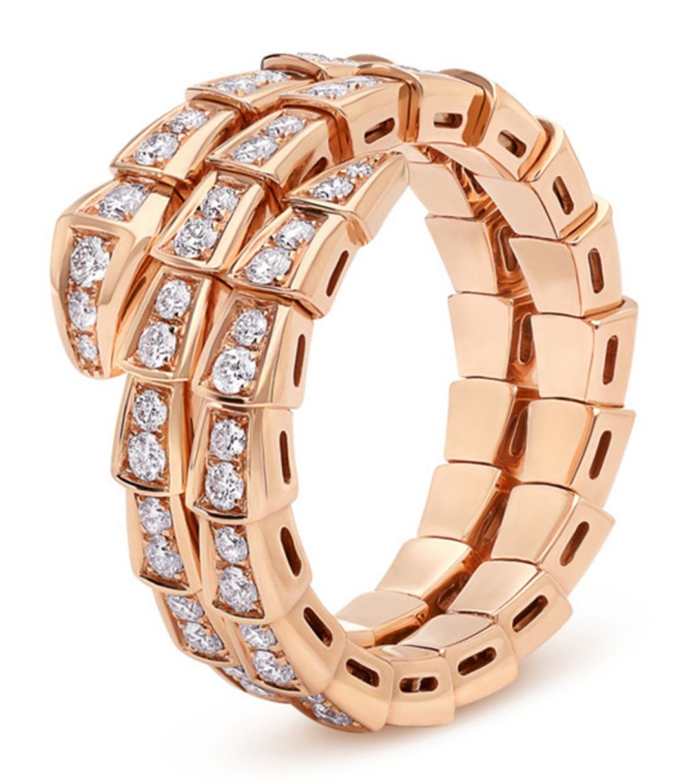 [Everoly JW]SERPENTI RING PINK GOLD DIAMOND DOUBLE ROW