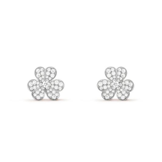 [Everoly JW]CLOVER COMOS DIAMOND EARRINGS SILVER