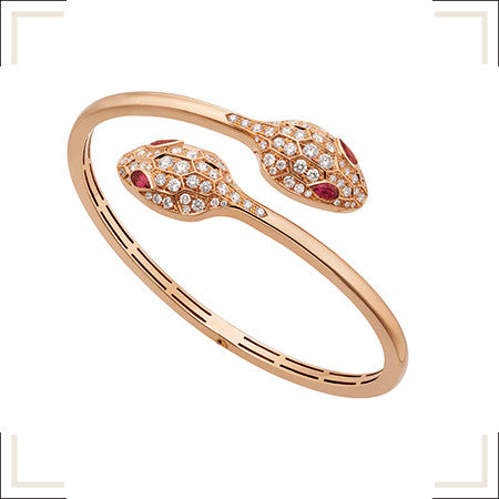 [Everoly JW]SERPENTI BRACELET PINK GOLD DIAMOND DOUBLE SNAKE