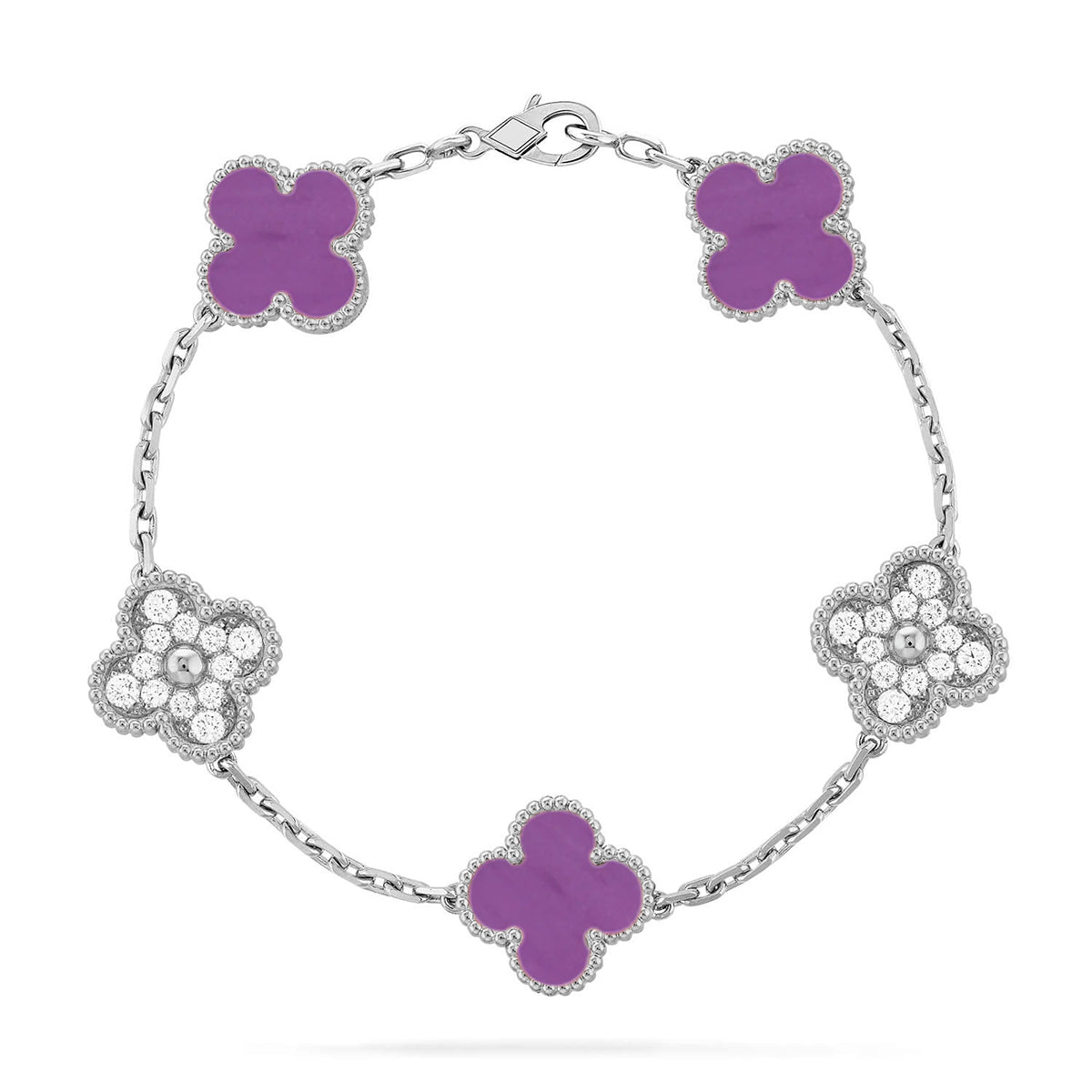 [Everoly JW]  CLOVER 5 MOTIF VIOLET BRACELET COLLECTION