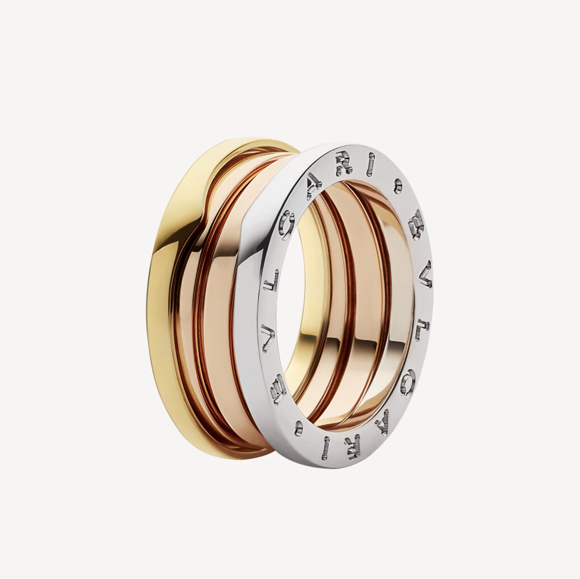 [Everoly JW]ZERO 1 DREI-BAND-RING IN ROSA, WEISS UND GELB