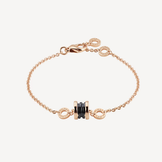 [Everoly JW]ZERO 1 SOFT PINK GOLD AND BLACK CERAMIC BRACELET