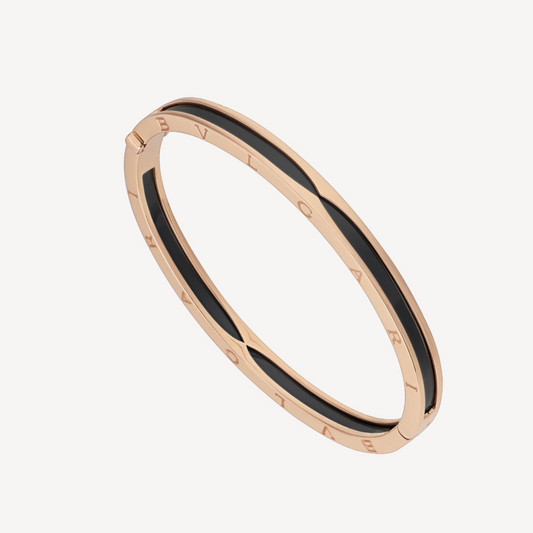 [Everoly JW]ZERO 1 PINK GOLD WITH BLACK CERAMIC BRACELET
