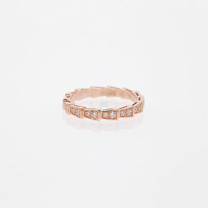 [Everoly JW]SERPENTI RING PINK GOLD DIAMOND PAVED 3MM