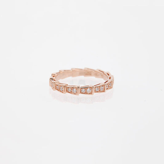 [Everoly JW]SERPENTI RING PINK GOLD DIAMOND PAVED 3MM