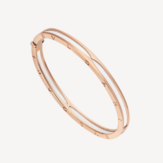 [Everoly JW]ZERO 1 PINK GOLD WITH WHITE CERAMIC BRACELET