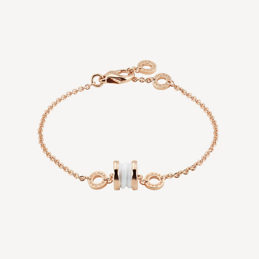 [Everoly JW]ZERO 1 SOFT PINK GOLD AND WHITE CERAMIC BRACELET