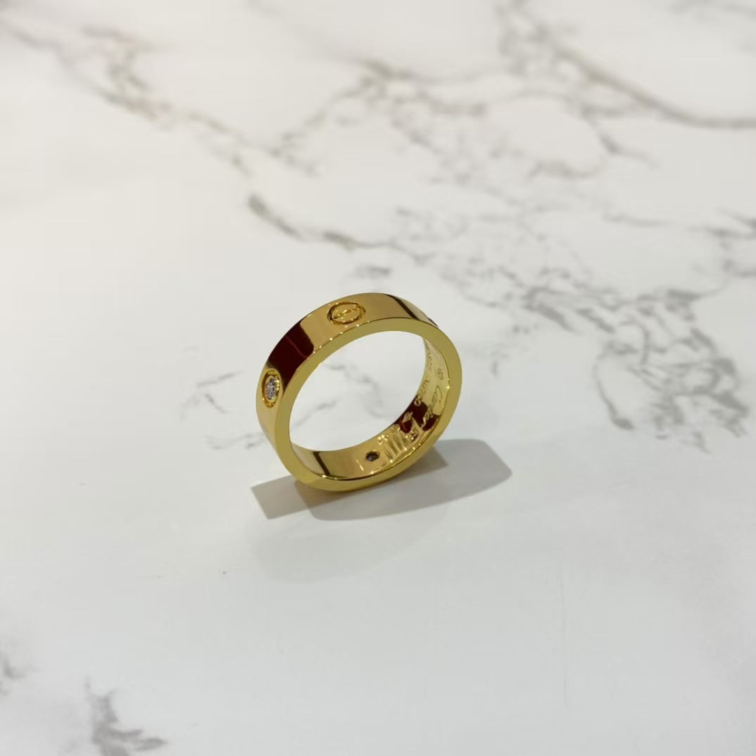 [Everoly JW]LOVE RING 5.5MM 3 DIAMONDS GOLD
