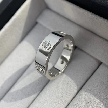 [Everoly JW]LOVE RING 5.5MM 6 DIAMONDS SILVER