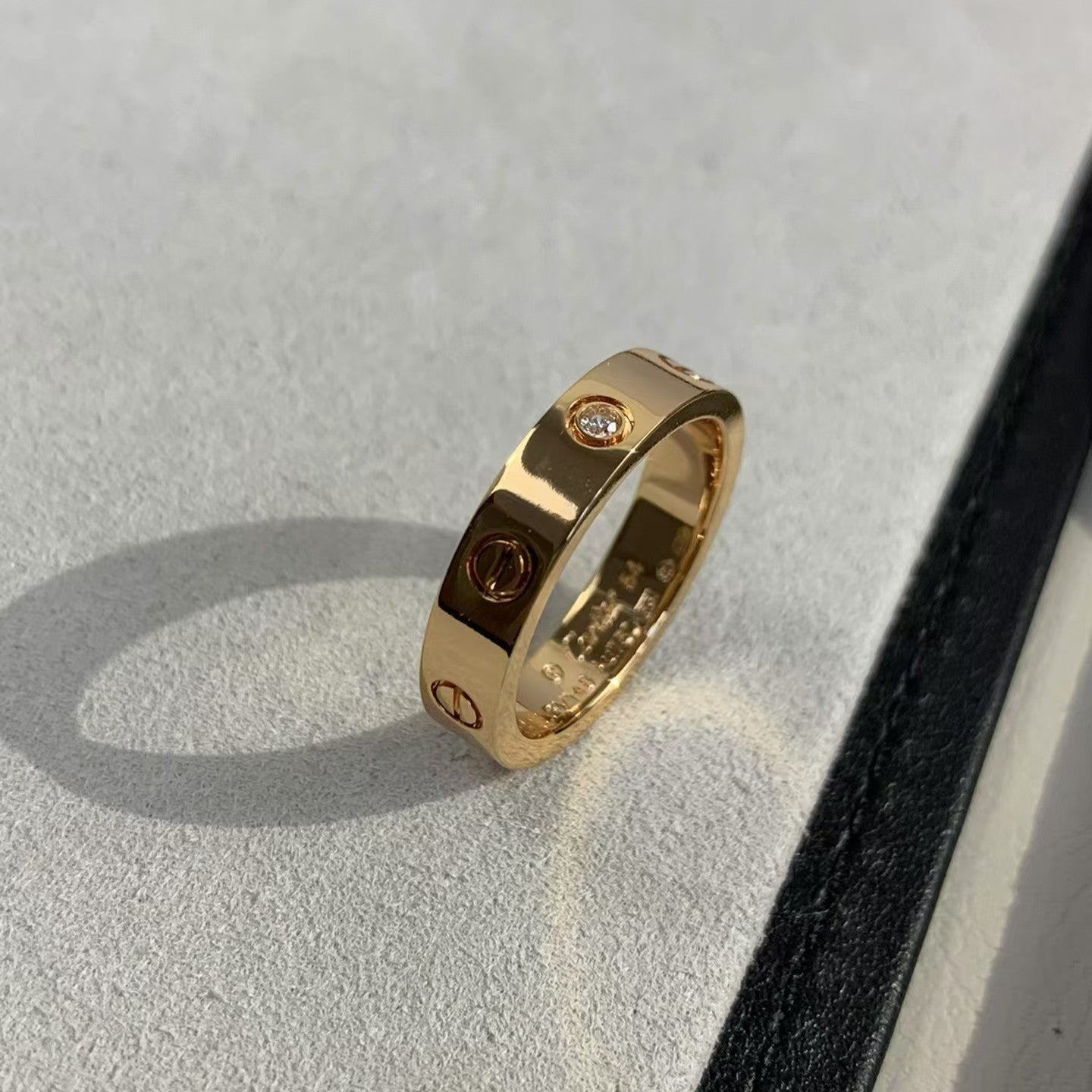 [Everoly JW]LOVE RING 4MM 1 DIAMOND PINK GOLD