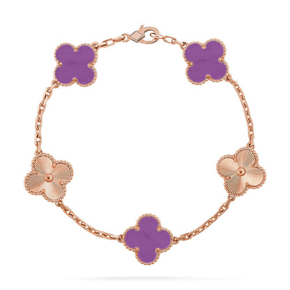 [Everoly JW]  CLOVER 5 MOTIF VIOLET BRACELET COLLECTION