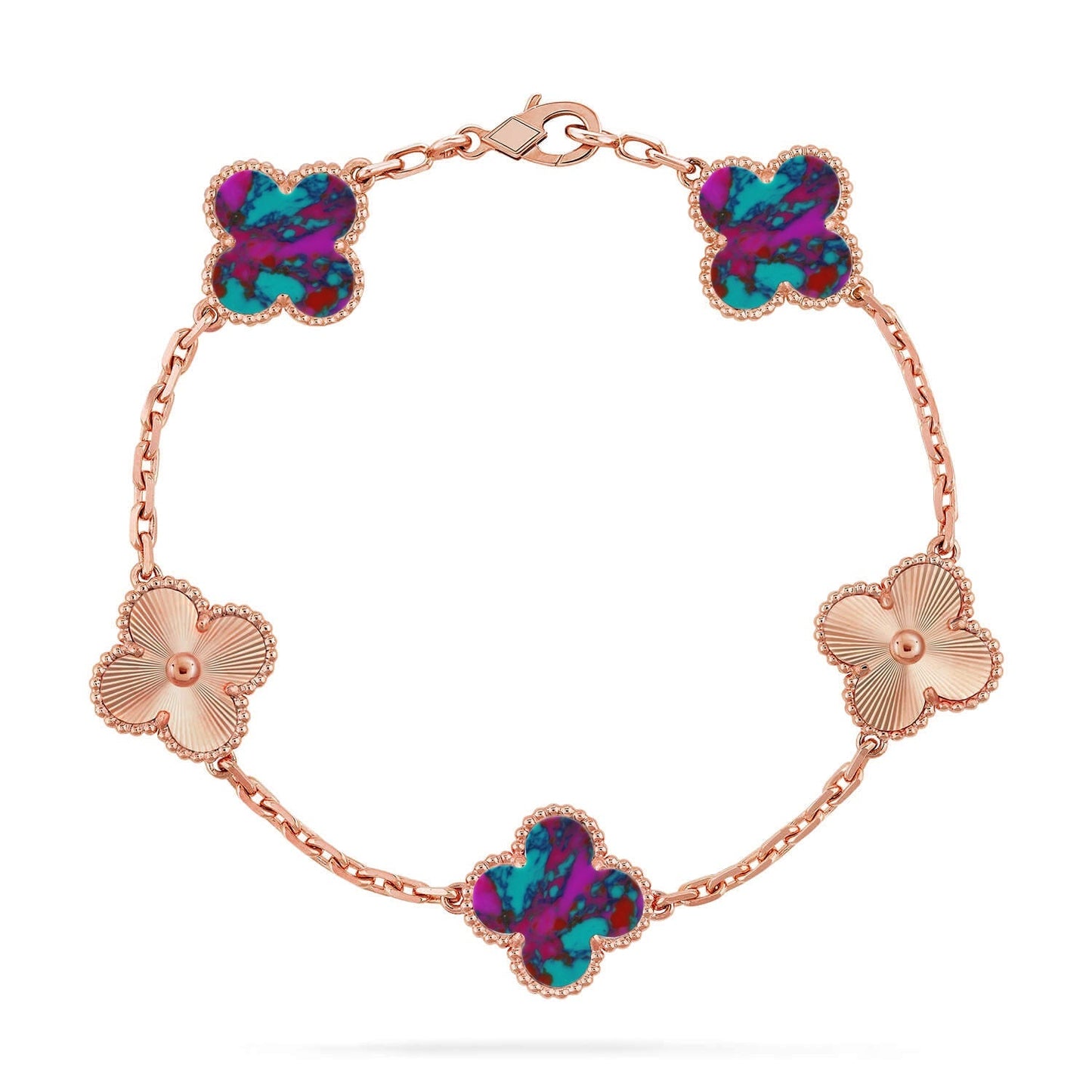 [Everoly JW] CLOVER 5 MOTIF COLOR GEMSTONES BRACELET COLLECTION