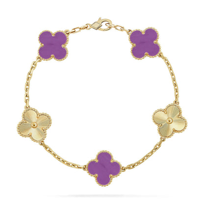 [Everoly JW]  CLOVER 5 MOTIF VIOLET BRACELET COLLECTION