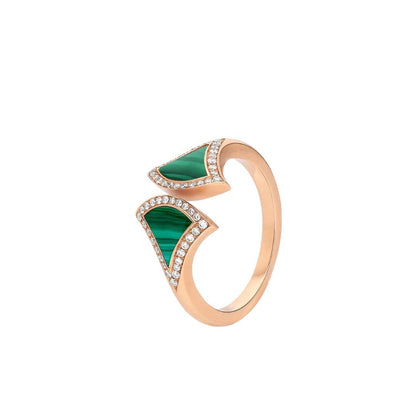 [Everoly JW]DREAM MALACHITE DIAMOND OPEN RING