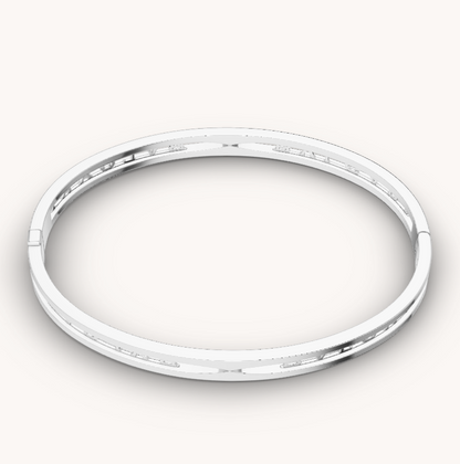 [Everoly JW]ZERO 1 SPIRAL LOGO SILVER BRACELET
