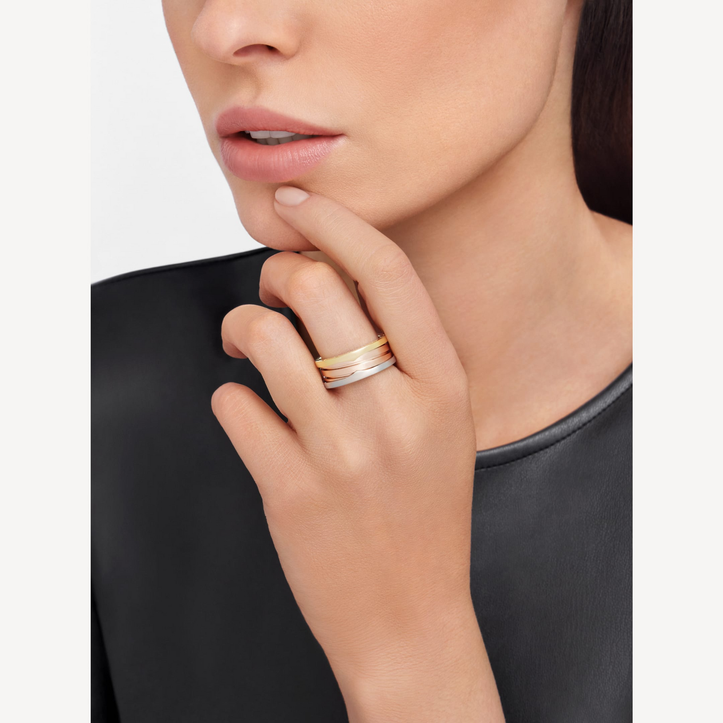 [Everoly JW]ZERO 1 DREI-BAND-RING IN ROSA, WEISS UND GELB